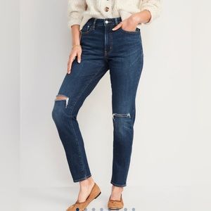 High-Waisted OG Straight Ripped Ankle Jeans for Women NWT size 14